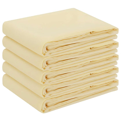Table Cloth 5 pcs Round Cream White Ø 140 cm Polyester