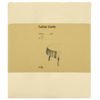 Table Cloth 5 pcs Round Cream White Ø 160 cm Polyester