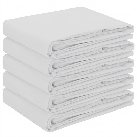 Table Cloth 5 pcs Oval White 130 x 180 cm Polyester