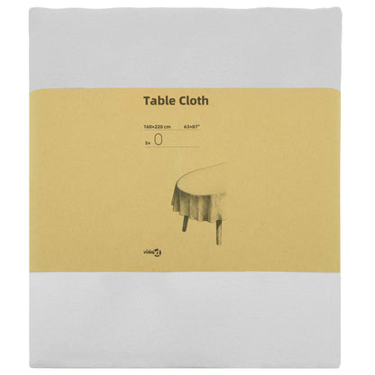 Table Cloth 5 pcs Oval White 160 x 220 cm Polyester