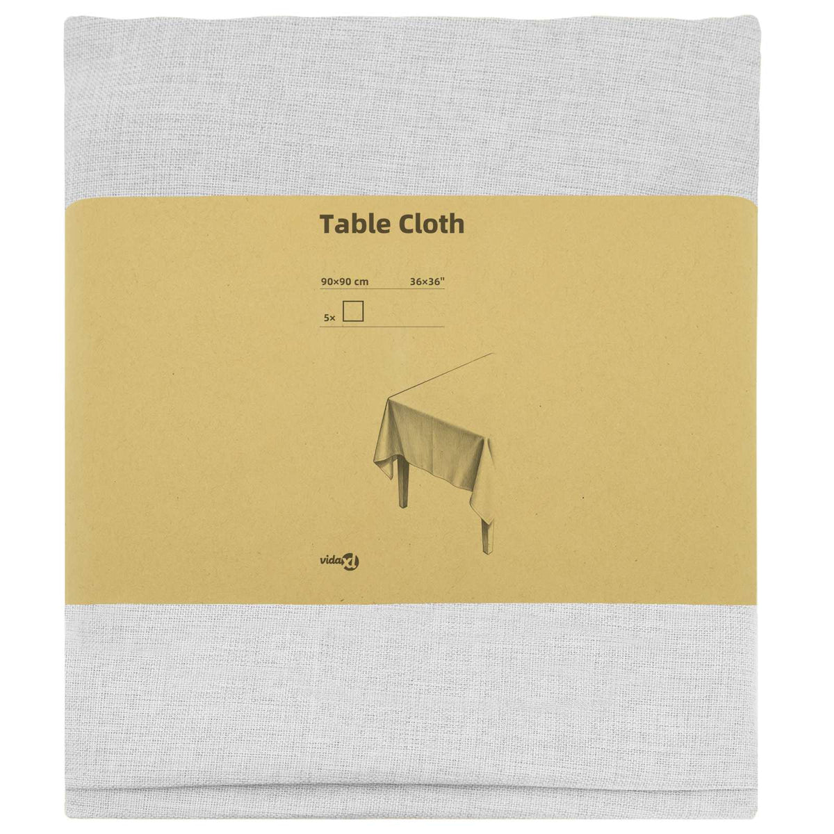 Table Cloth 5 pcs Square White 90 x 90 cm