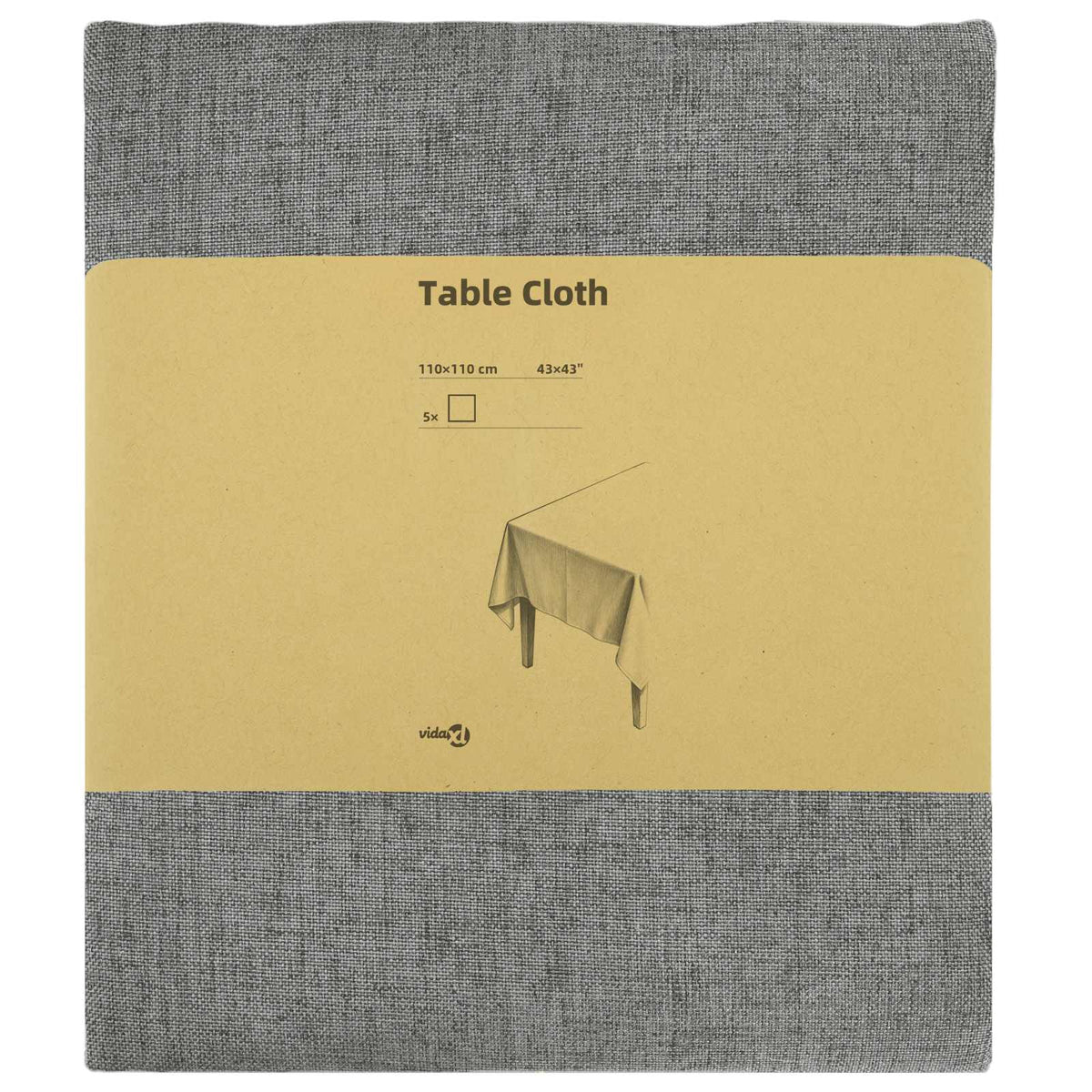 Table Cloth 5 pcs Square Light Grey 110 x 110 cm