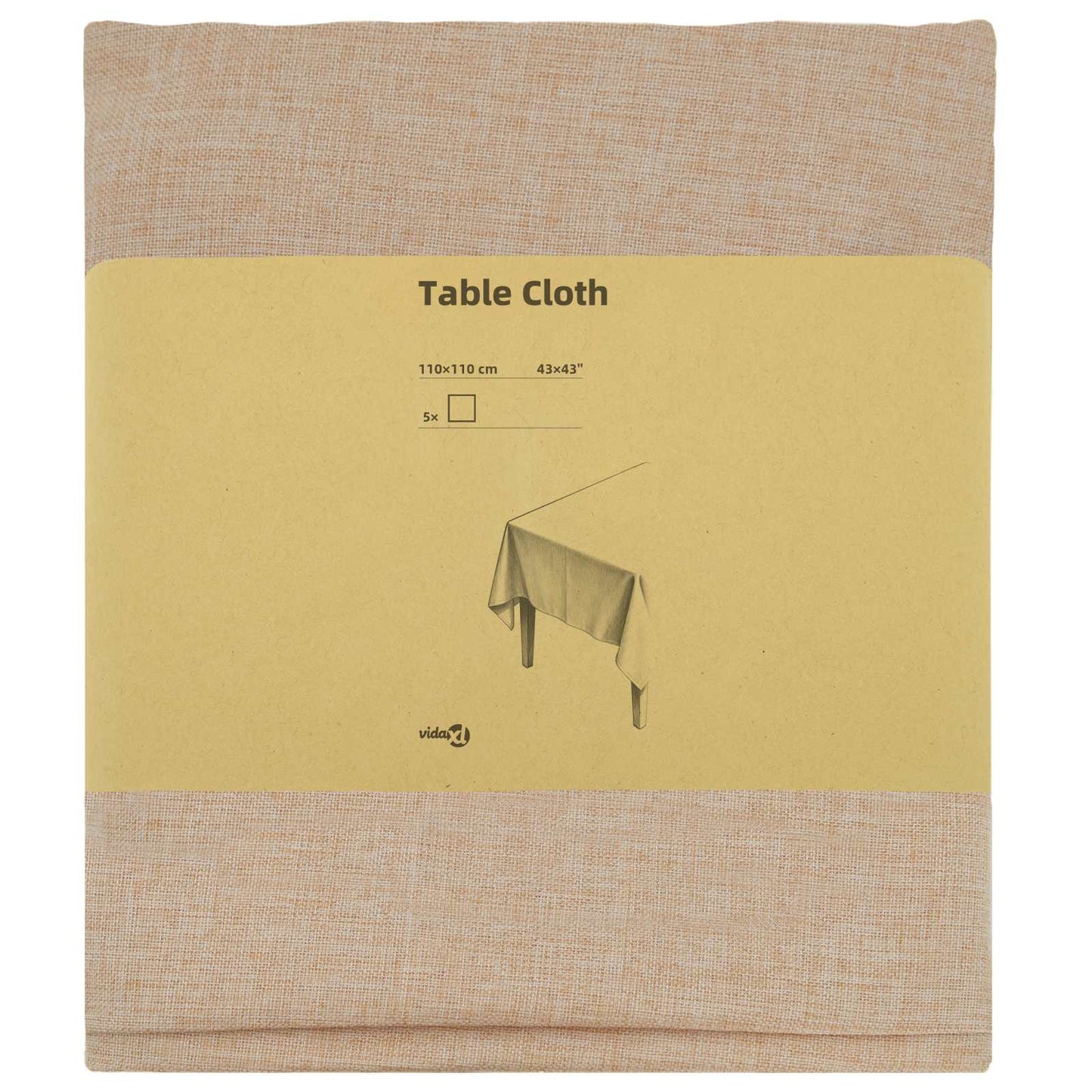 Table Cloth 5 pcs Square Beige 110 x 110 cm