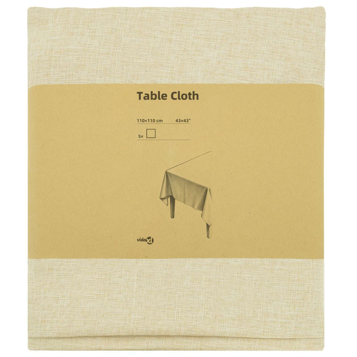 Table Cloth 5 pcs Square Cream White 110 x 110 cm