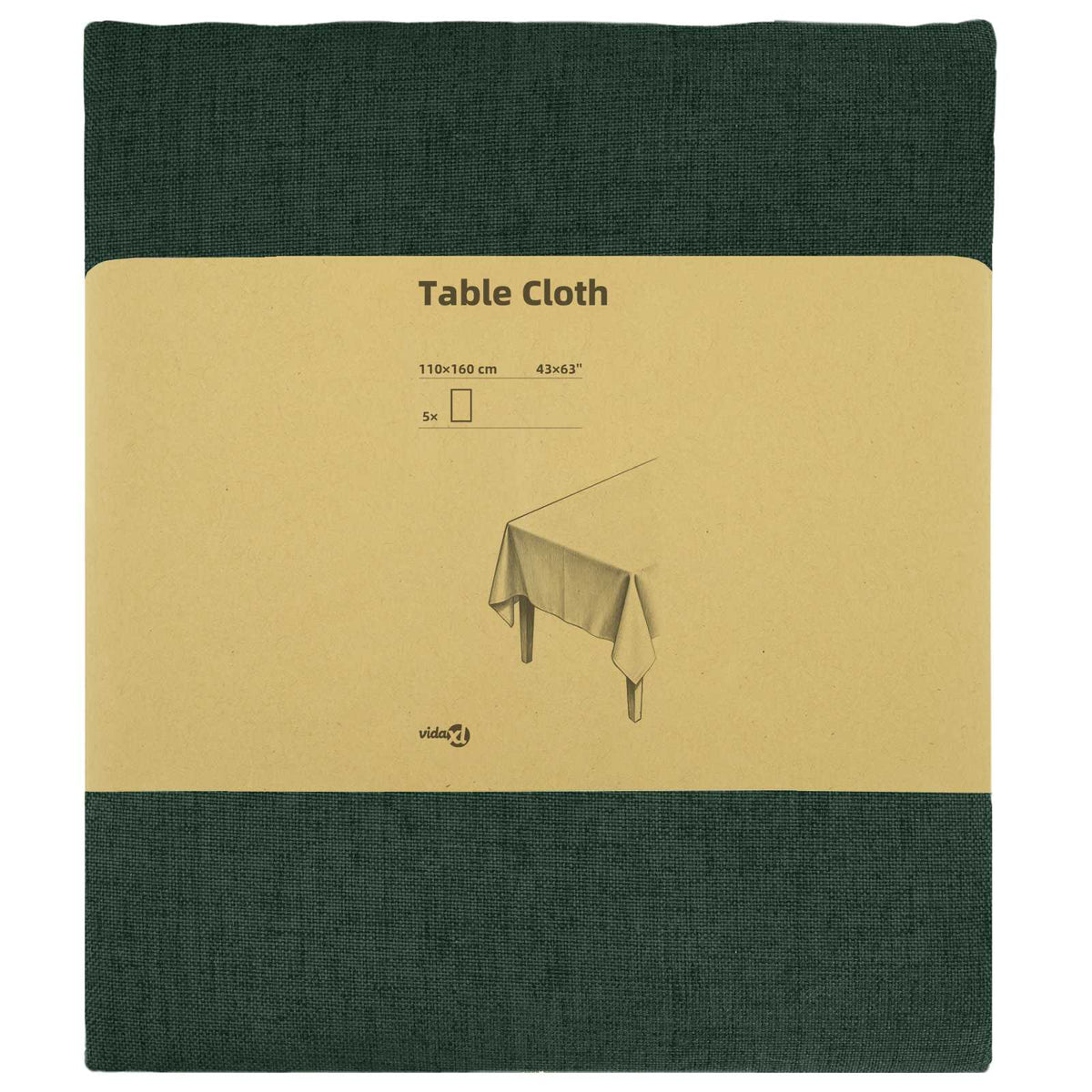 Table Cloth 5 pcs Rectangular Dark Green 110 x 160 cm