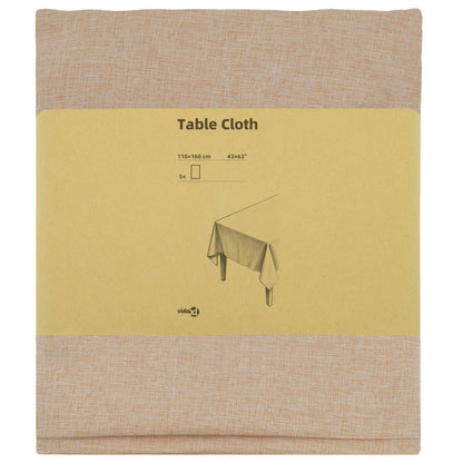 Table Cloth 5 pcs Rectangular Beige 110 x 160 cm