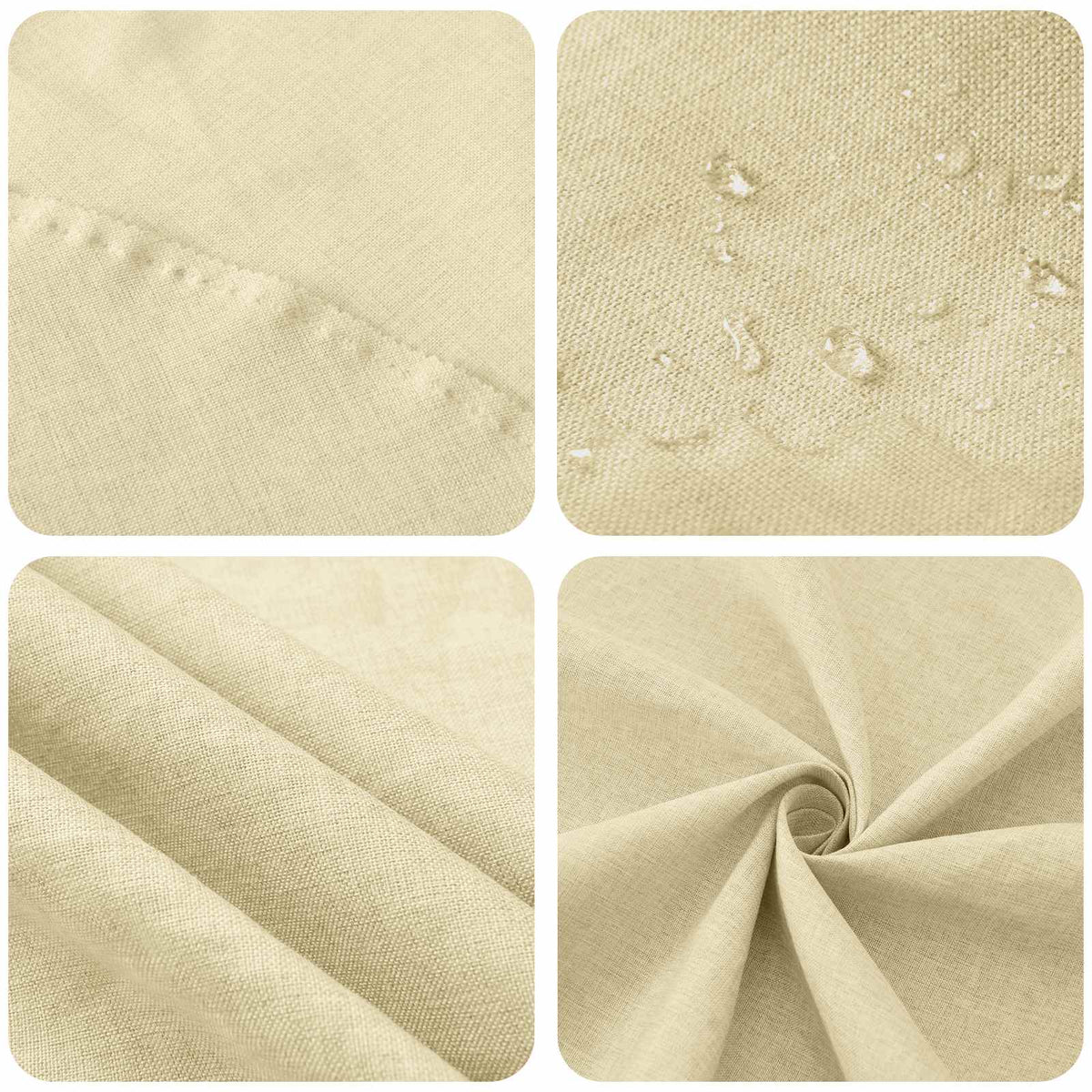 Table Cloth 5 pcs Rectangular Cream White 140 x 180 cm