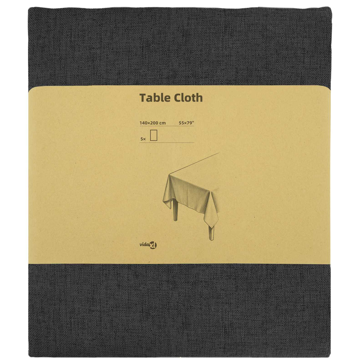Table Cloth 5 pcs Rectangular Dark Grey 140 x 200 cm