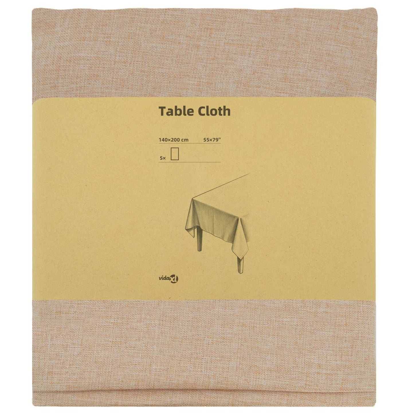 Table Cloth 5 pcs Rectangular Beige 140 x 200 cm