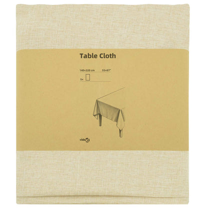 Table Cloth 5 pcs Rectangular Cream White 140 x 220 cm