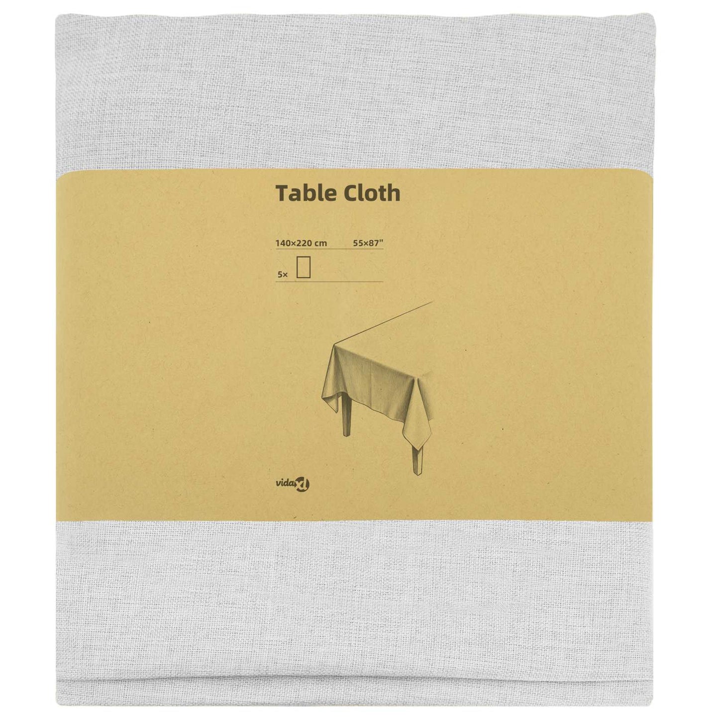 Table Cloth 5 pcs Rectangular White 140 x 220 cm