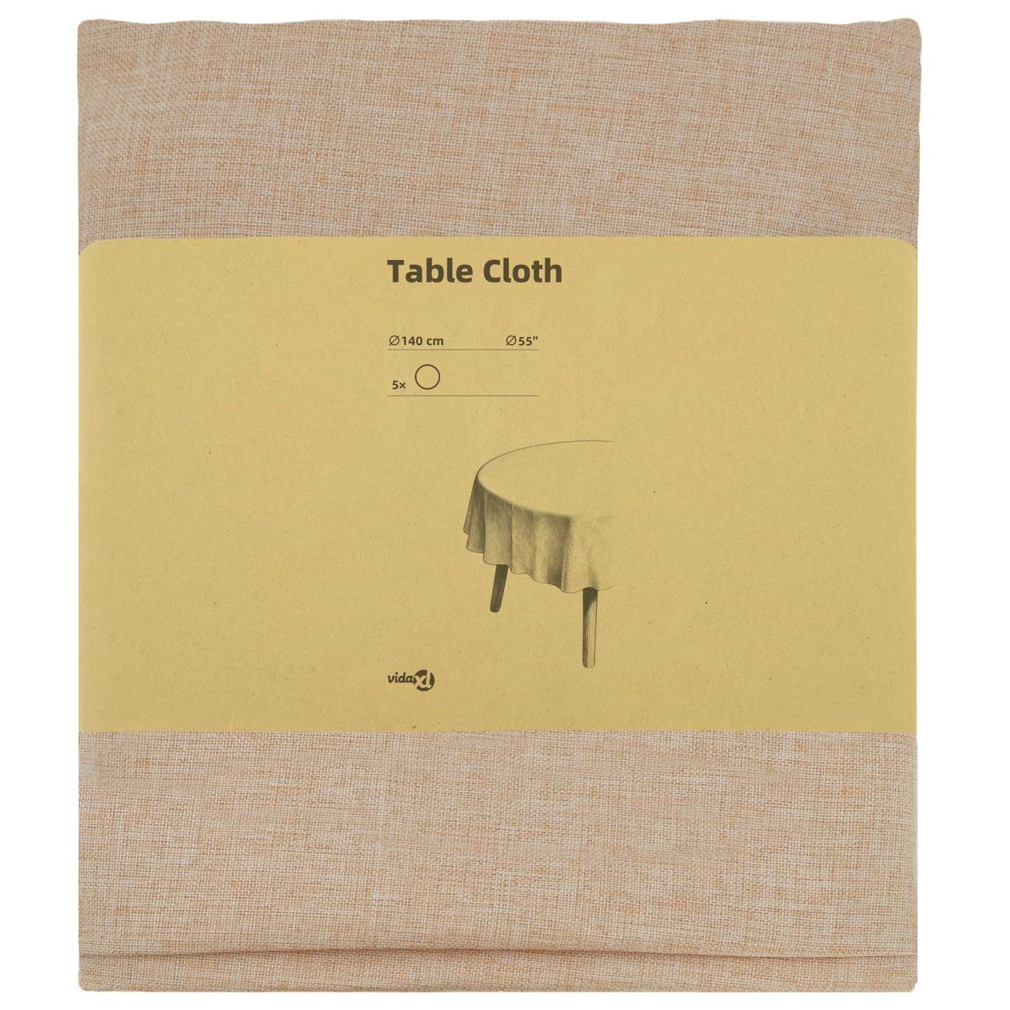 Table Cloth 5 pcs Round Beige Ø 140 cm
