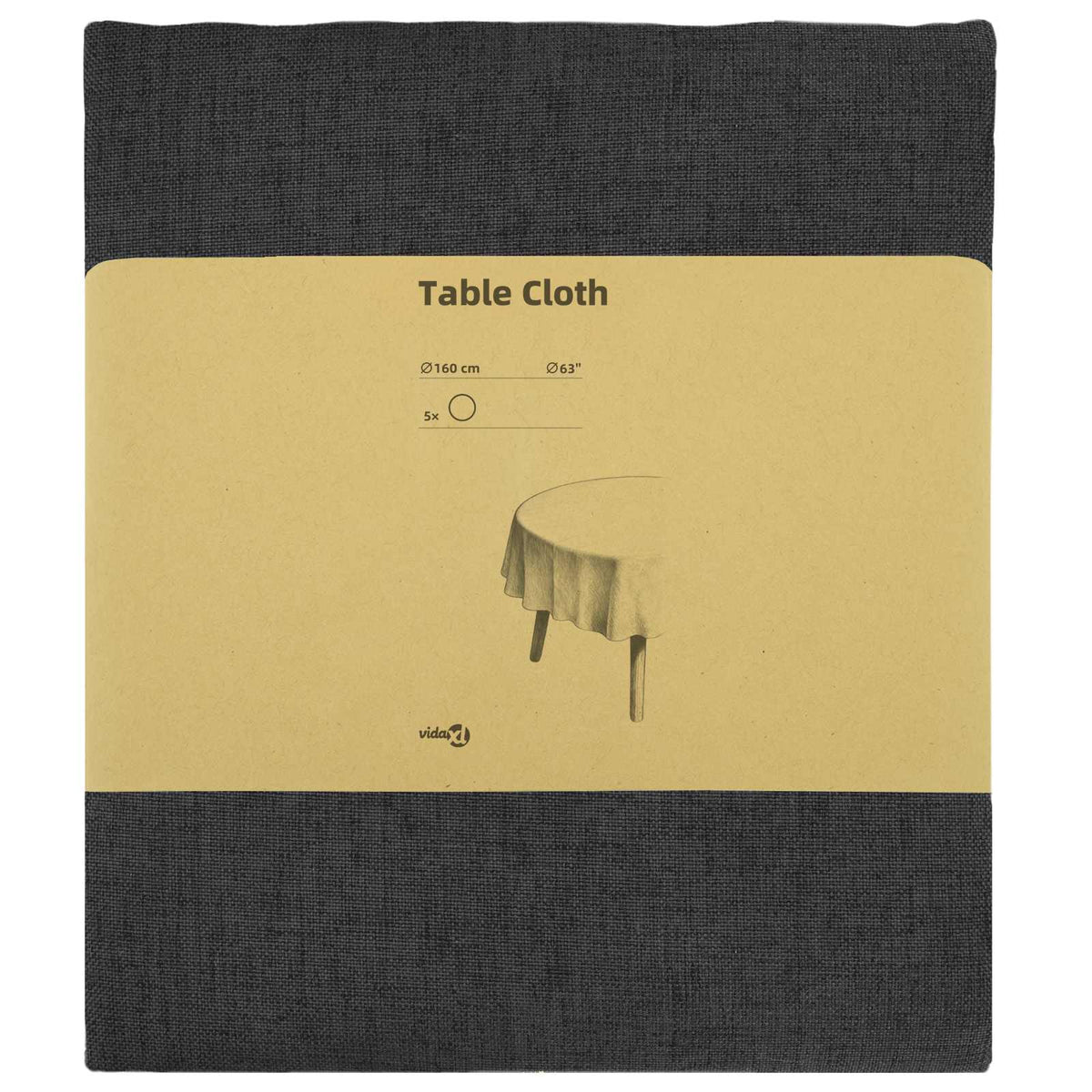 Table Cloth 5 pcs Round Dark Grey Ø 160 cm