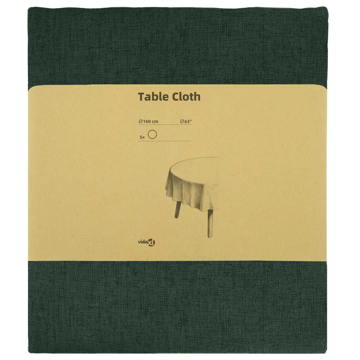 Table Cloth 5 pcs Round Dark Green Ø 160 cm