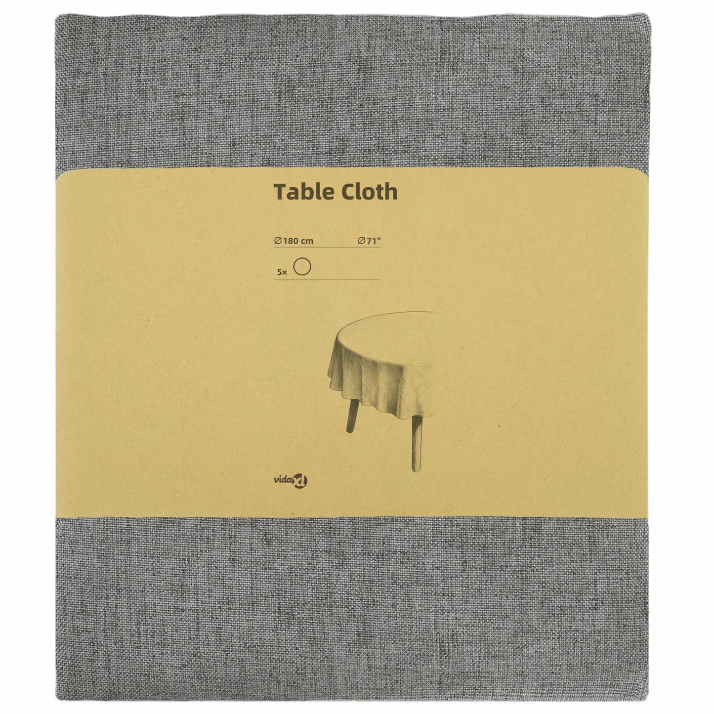 Table Cloth 5 pcs Round Light Grey Ø 180 cm