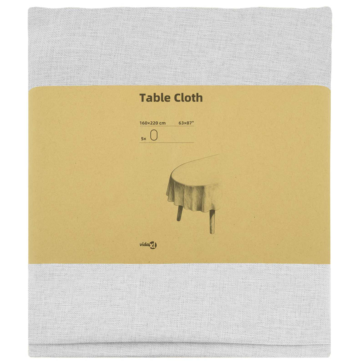 Table Cloth 5 pcs Oval White 160 x 220 cm