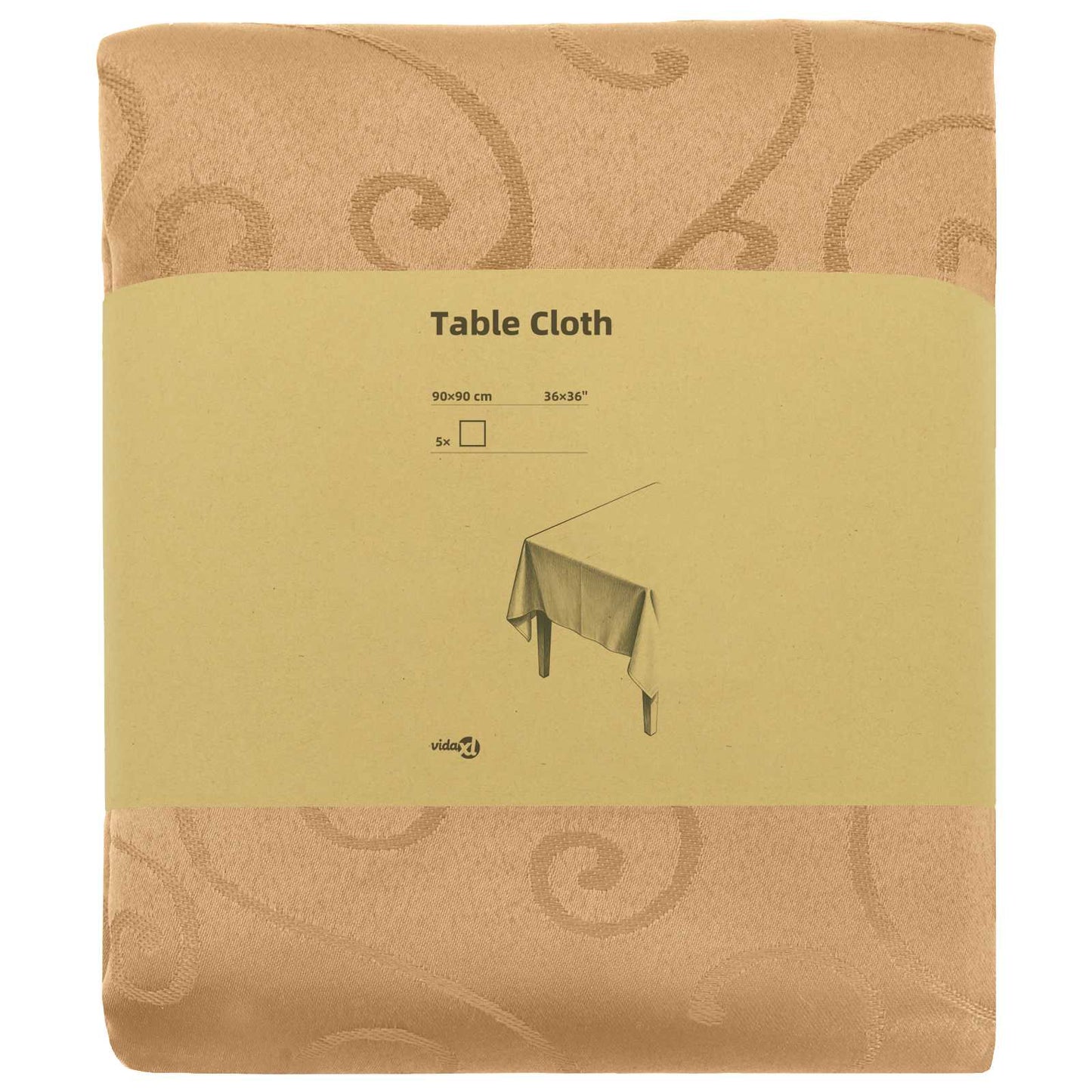 Table Cloth 5 pcs Square Beige 90 x 90 cm