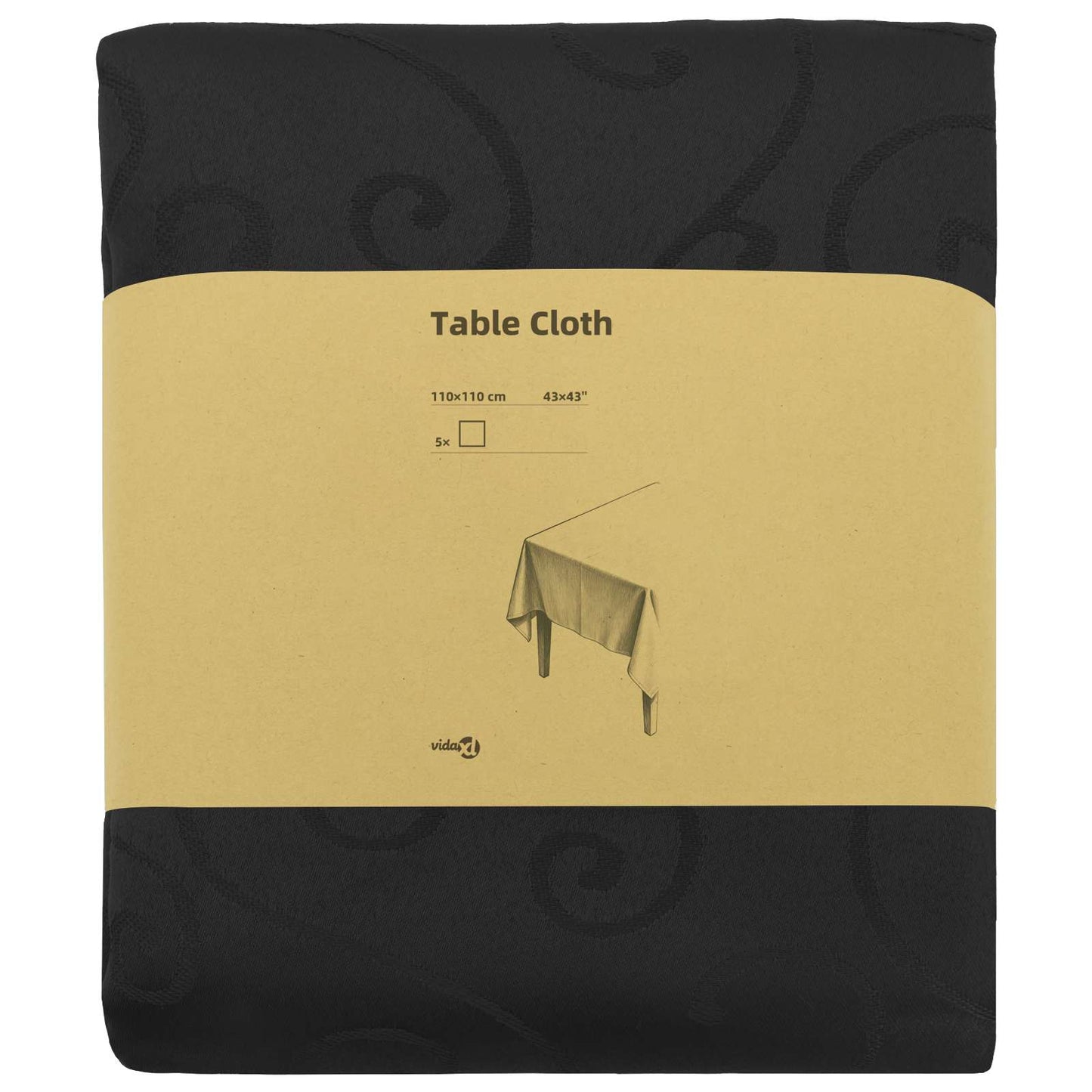 Table Cloth 5 pcs Square Dark Grey 110 x 110 cm