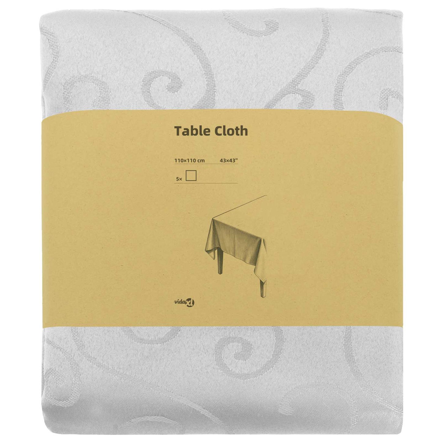 Table Cloth 5 pcs Square White 110 x 110 cm