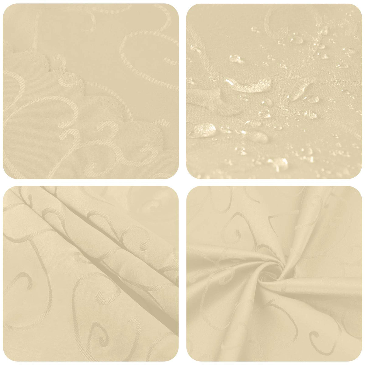 Table Cloth 5 pcs Rectangular Cream White 110 x 140 cm