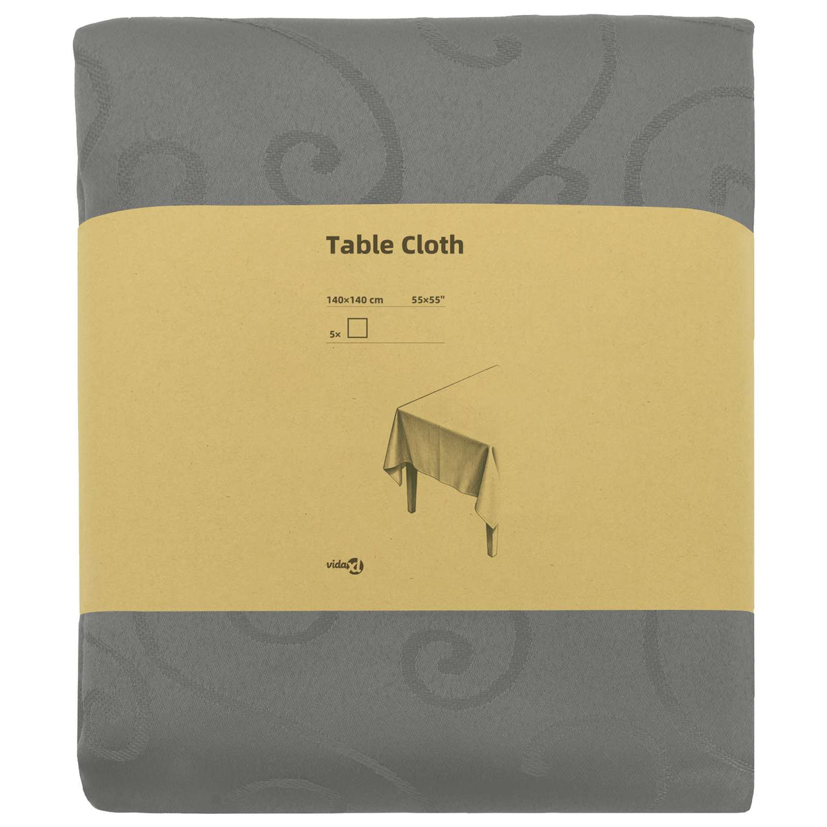 Table Cloth 5 pcs Rectangular Light Grey 140 x 140 cm