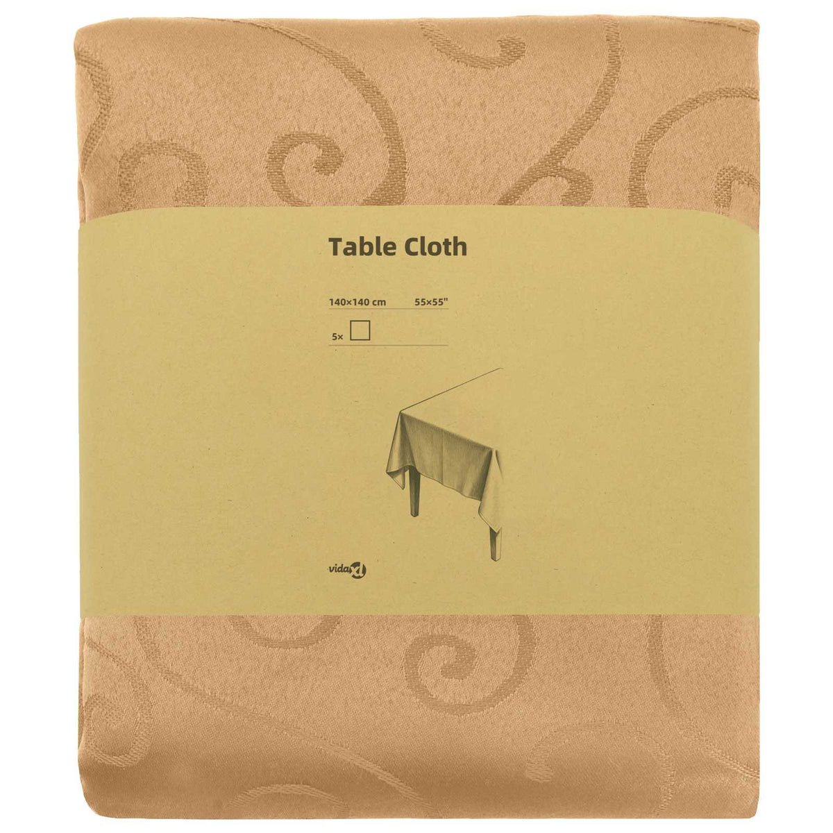 Table Cloth 5 pcs Rectangular Beige 140 x 140 cm