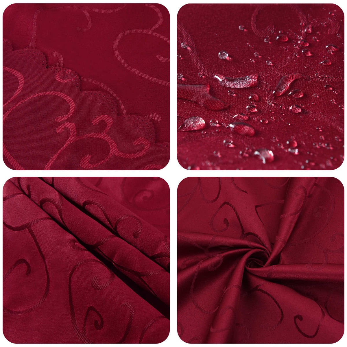 Table Cloth 5 pcs Rectangular Wine Red 140 x 140 cm