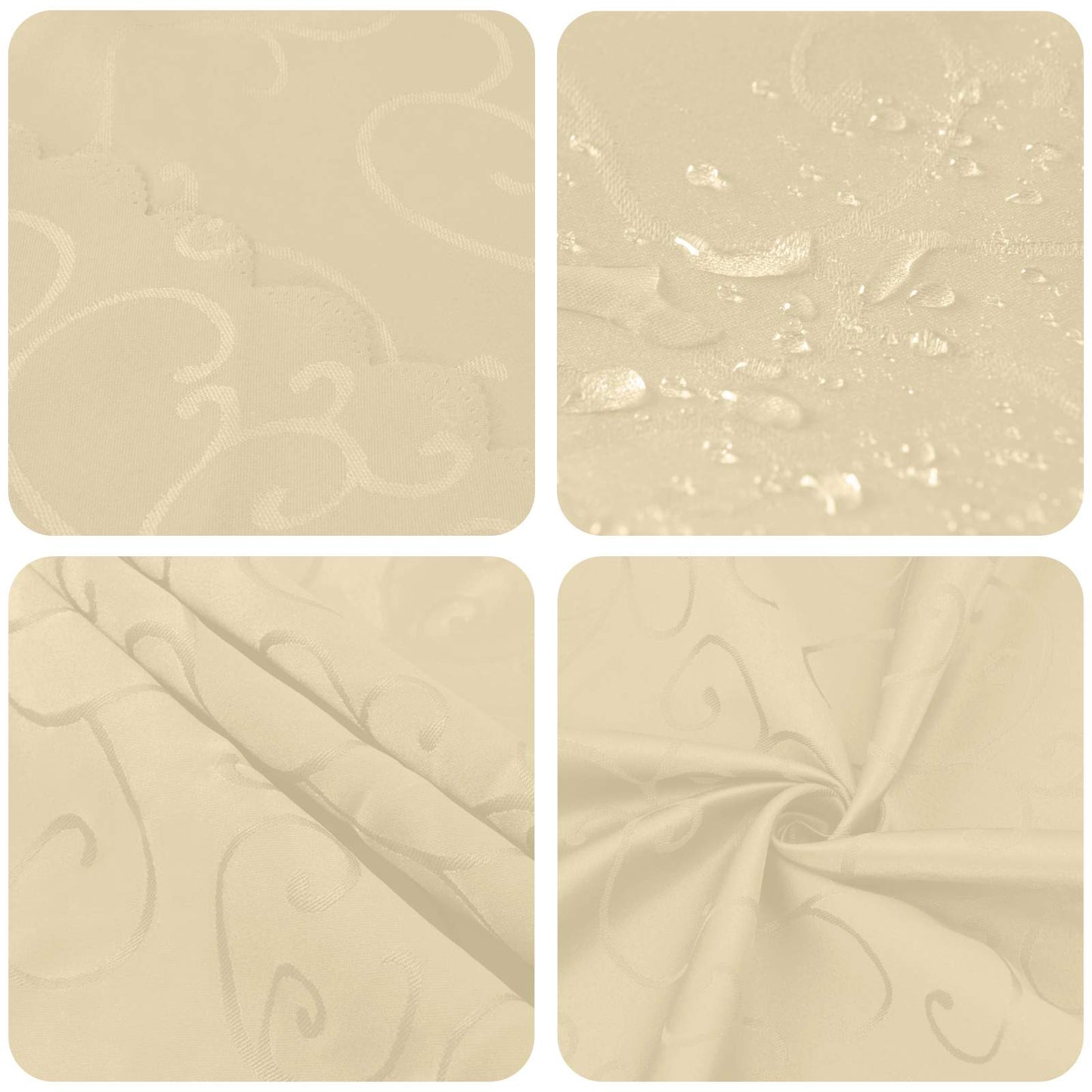 Table Cloth 5 pcs Rectangular Cream White 140 x 200 cm