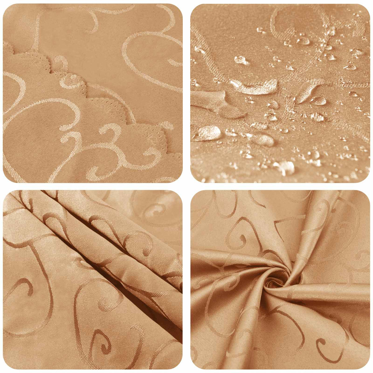 Table Cloth 5 pcs Round Beige Ø 140 cm