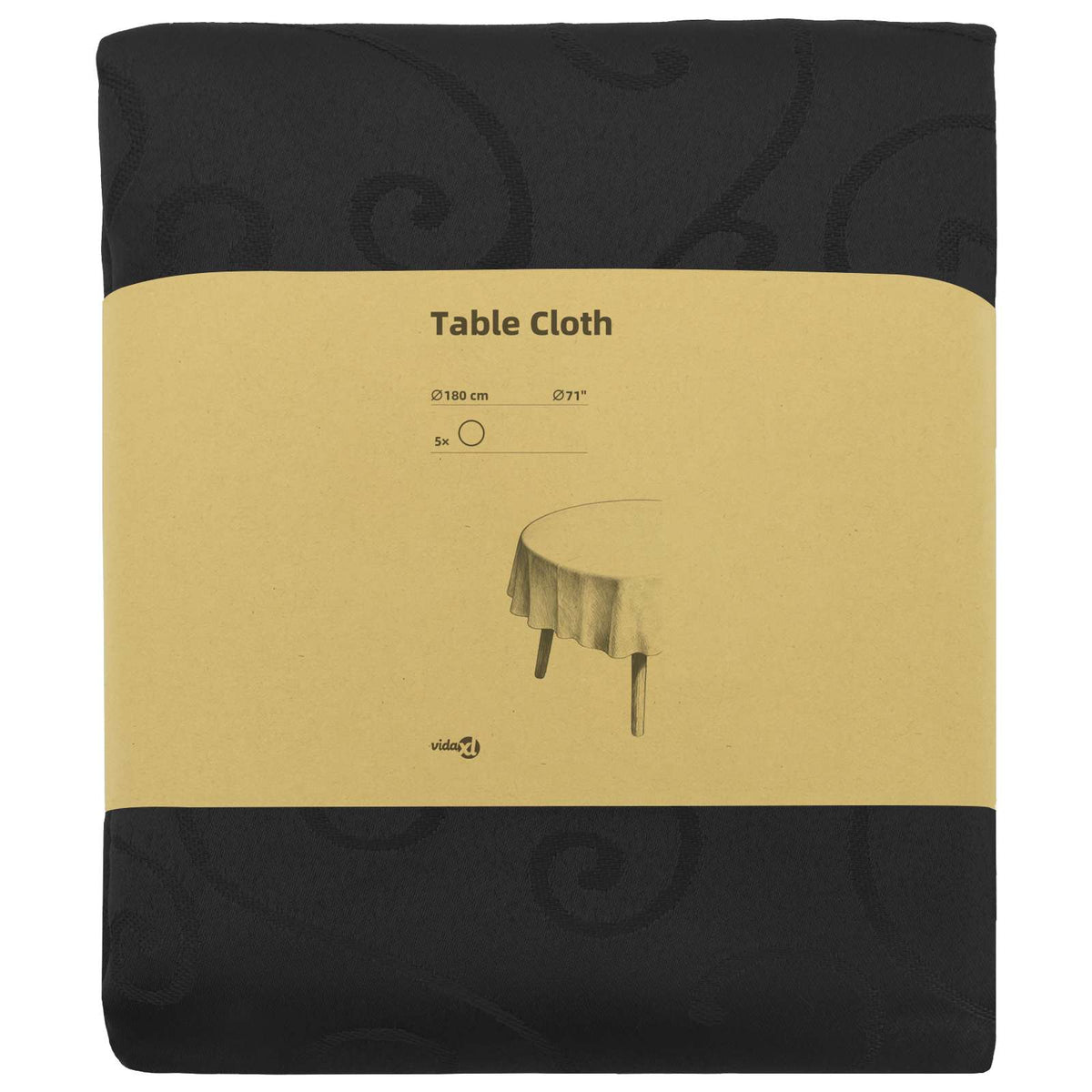 Table Cloth 5 pcs Round Dark Grey Ø 180 cm