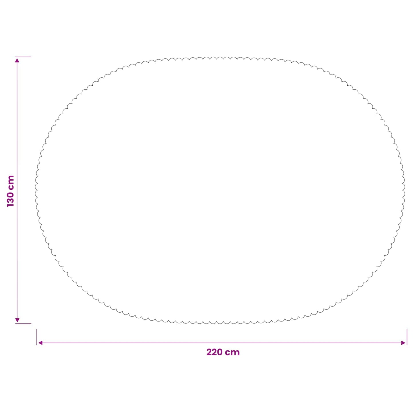 Table Cloth 5 pcs Oval White 130 x 220 cm
