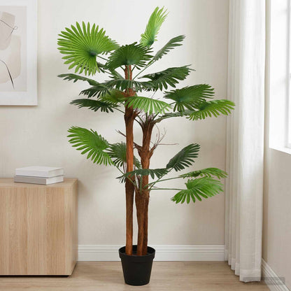 Artificial Fan Palm Tree Green 75 x 25 x 180 cm
