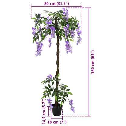 Artificial Bean Flower Tree Purple 80 x 18 x 160 cm