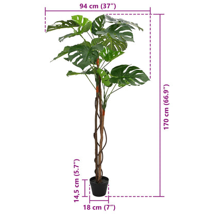 Artificial Monstera Plant Green 94 x 18 x 170 cm