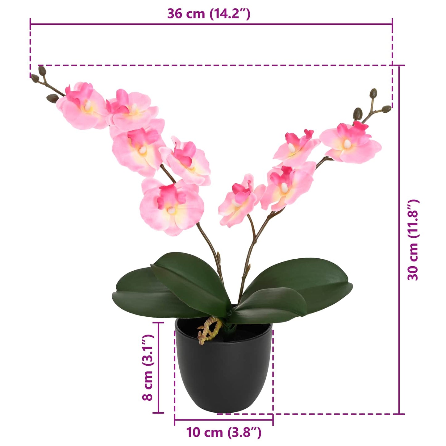 Artificial Orchid Plant Pink 36 x 10 x 30 cm