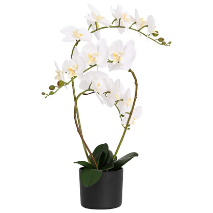 Artificial Orchid Plant with Pot White 45 x 15 x 65 cm