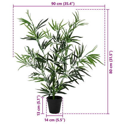 Artificial Bambo Tree Green 90 x 14 x 80 cm Fabric and Bamboo