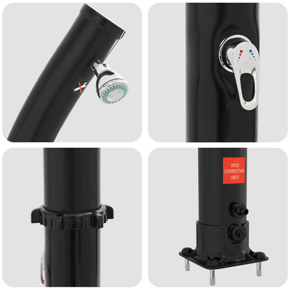 Solar Shower with Shower Head PVC, ABS, Zinc Alloy Black