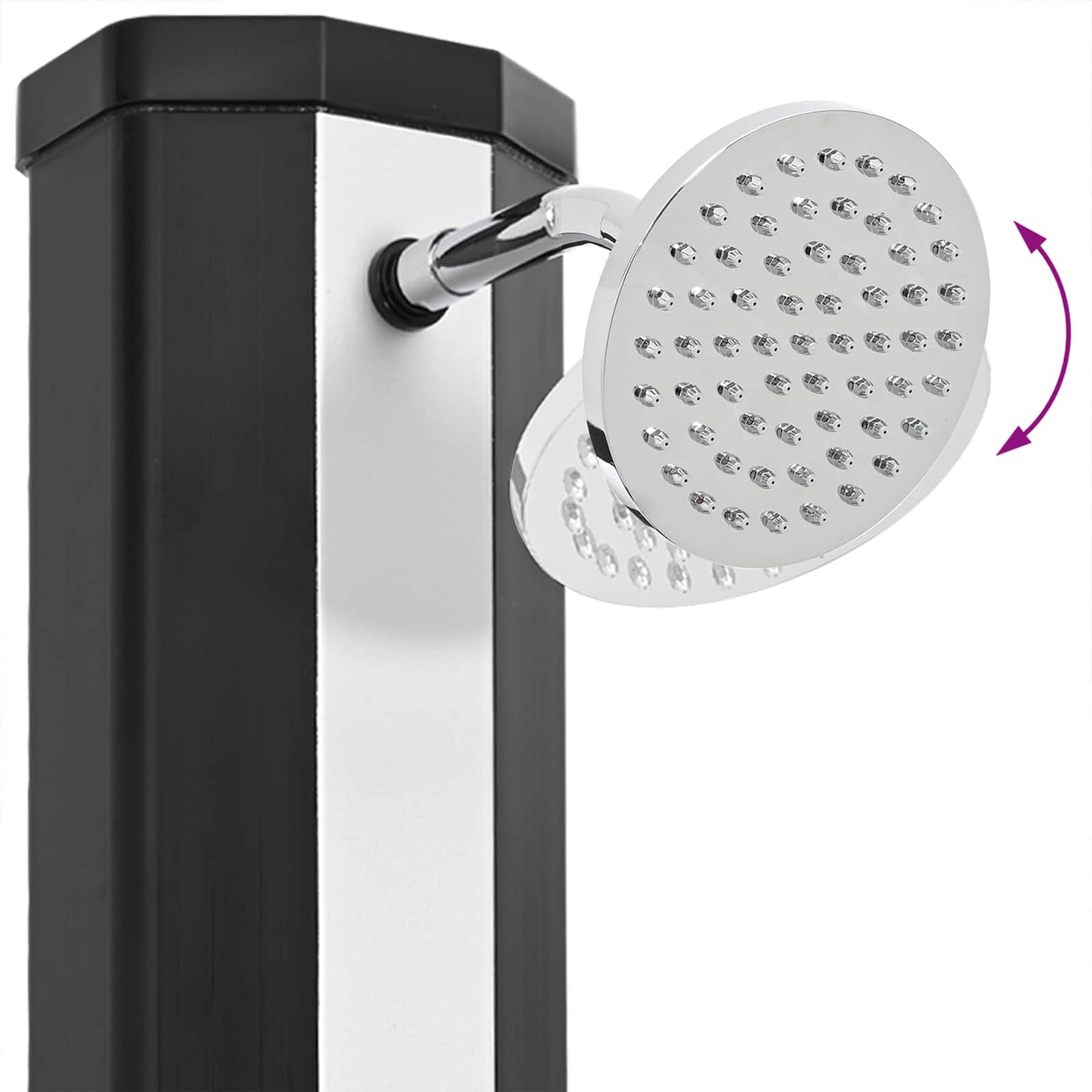 Solar Shower with Shower Head and Faucet 40 L Black and Silver