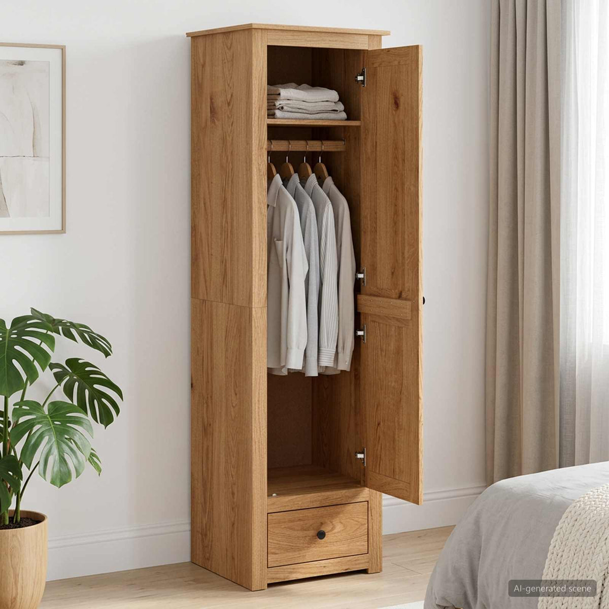 Wardrobe PANAMA Honey 51 x 50 x 185 cm Solid Pine Wood