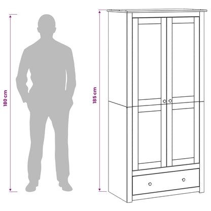 Wardrobe PANAMA Honey 88.5 x 50 x 185 cm Solid Pine Wood