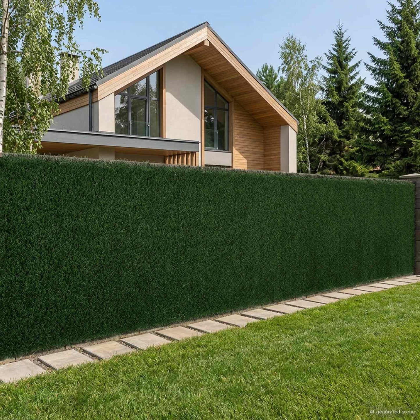 Artificial Fence Dark Green 1.5 x 3 m PVC and Steel