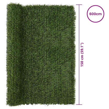 Artificial Fence Light Green 1.5 x 6 m PVC and Steel