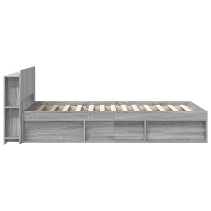 Bed Frame with Storage Grey Sonoma 75 x 190 cm Engineered Wood
