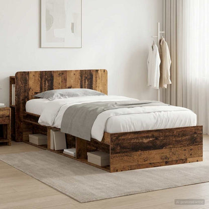 Bed Frame with Storage Old Wood 75 x 190 cm Engineered Wood