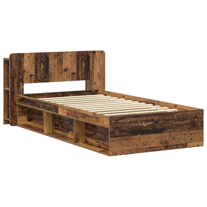 Bed Frame with Storage Old Wood 75 x 190 cm Engineered Wood