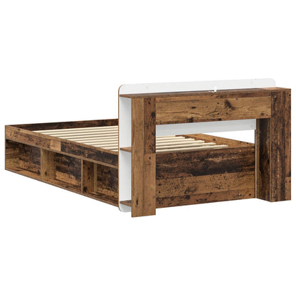 Bed Frame with Storage Old Wood 75 x 190 cm Engineered Wood