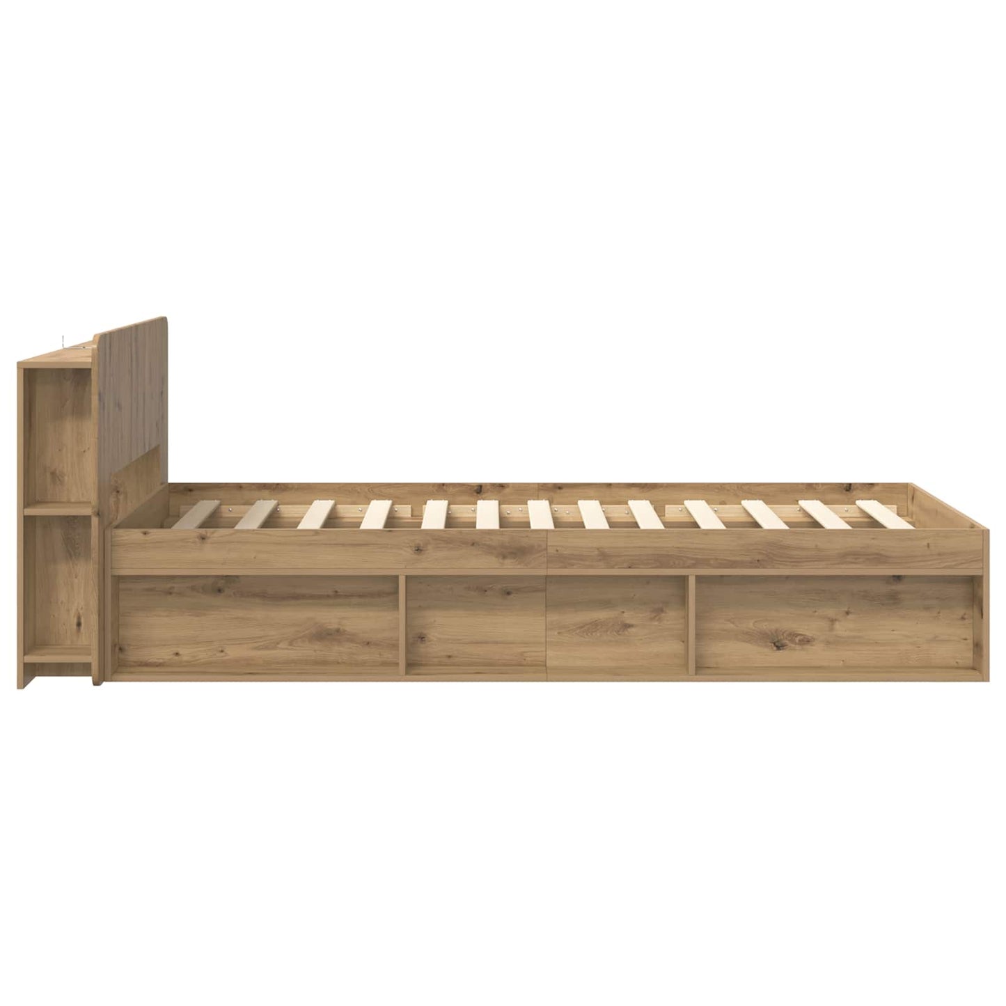 Bed Frame with Storage Artisan Oak 80 x 200 cm Engineered Wood