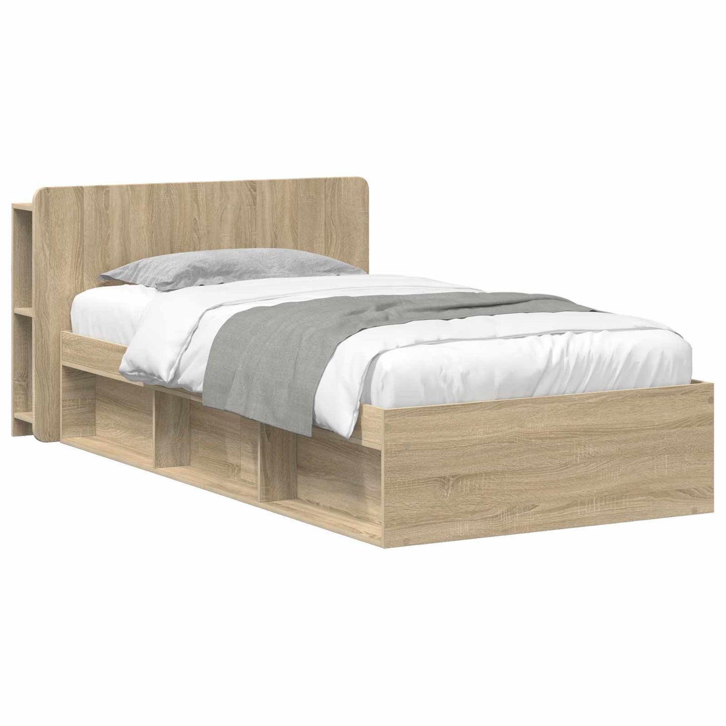Bed Frame with Storage Sonoma Oak 80 x 200 cm Engineered Wood