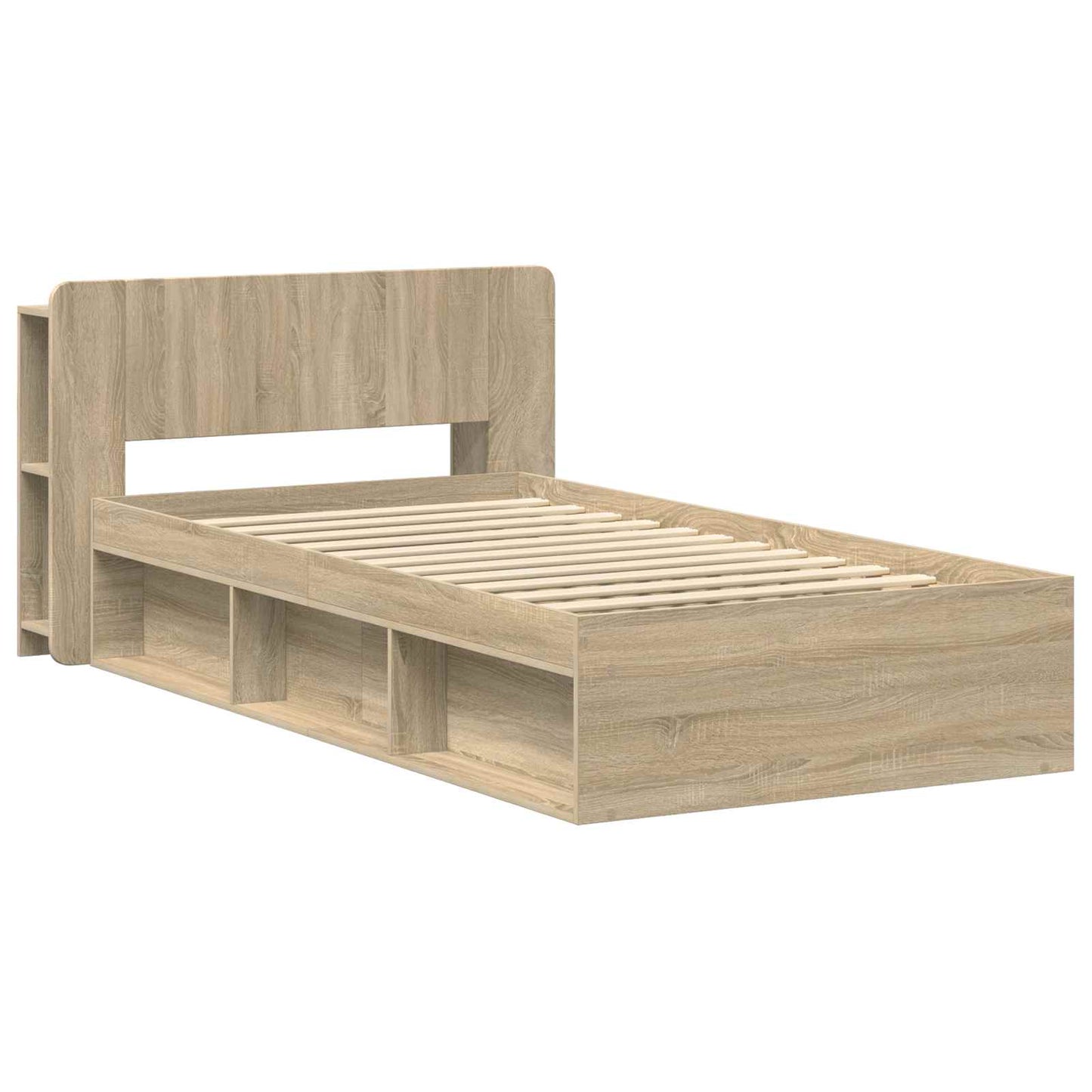 Bed Frame with Storage Sonoma Oak 80 x 200 cm Engineered Wood